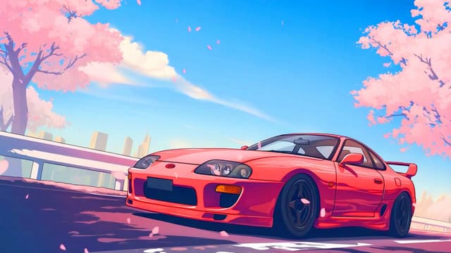 Red Supra Sakura Drive, a Cars live wallpaper for Mac