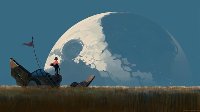 Stranded Moon Wreck, a Space live wallpaper for Mac