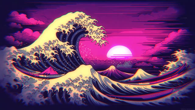 Synth Waves Kanagawa, a Abstract live wallpaper for Mac