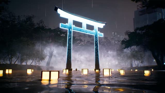 Ghostwire Neon Torii, a Gaming live wallpaper for Mac