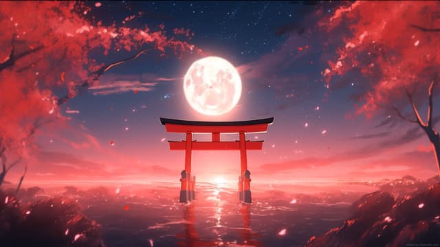 Torii Gate Under Blood Moon, a Dark live wallpaper for Mac