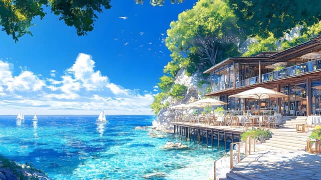Tropical Cliffside Cafe, a Nature live wallpaper for Mac