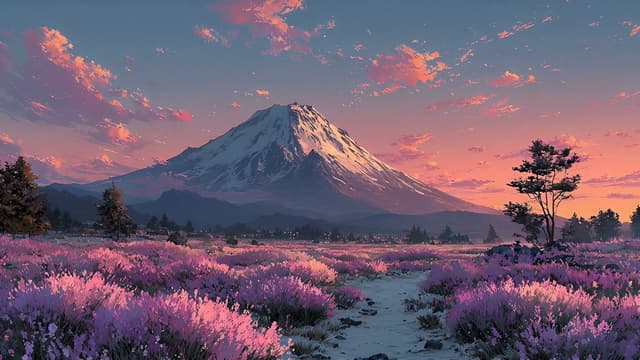 Twilight at Mount Fuji, a Anime live wallpaper for Mac