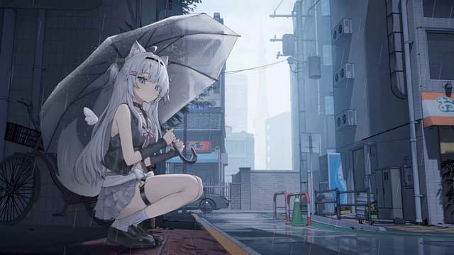 Umbrella Wolf Girl, a Anime live wallpaper for Mac
