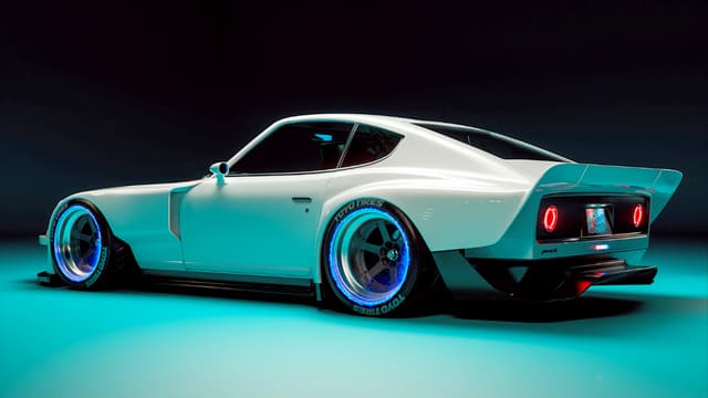 White JDM Coupe Neon, a Cars live wallpaper for Mac