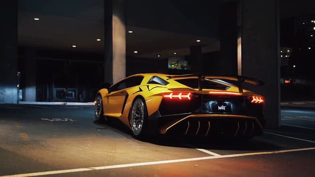 Yellow Lamborghini At Night, a Cars live wallpaper for Mac